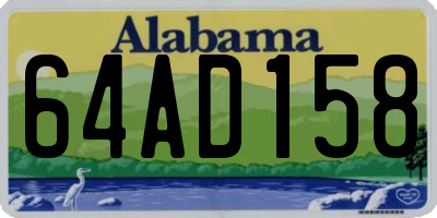 AL license plate 64AD158