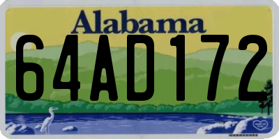 AL license plate 64AD172