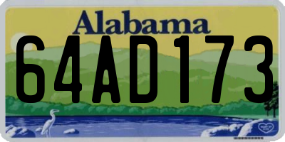 AL license plate 64AD173