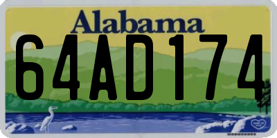 AL license plate 64AD174