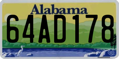 AL license plate 64AD178