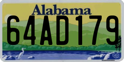 AL license plate 64AD179