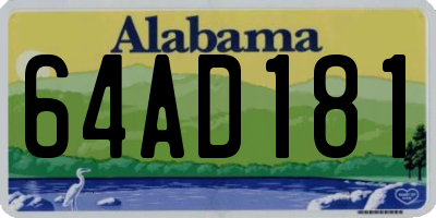 AL license plate 64AD181