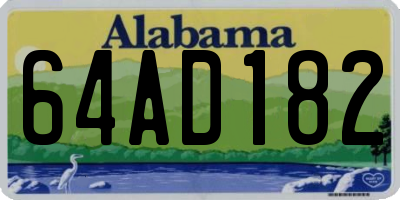 AL license plate 64AD182