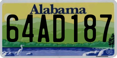 AL license plate 64AD187