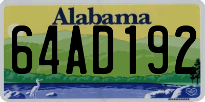 AL license plate 64AD192