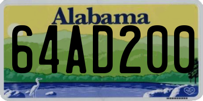 AL license plate 64AD200