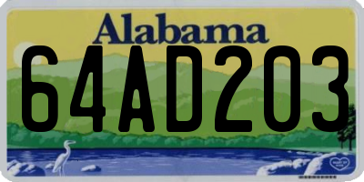 AL license plate 64AD203