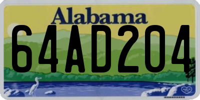 AL license plate 64AD204
