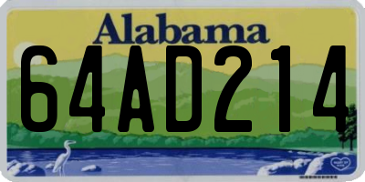 AL license plate 64AD214