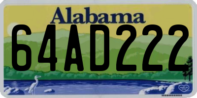 AL license plate 64AD222