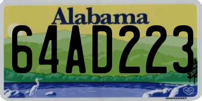 AL license plate 64AD223