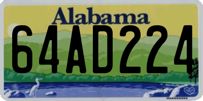 AL license plate 64AD224