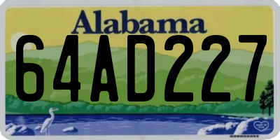 AL license plate 64AD227