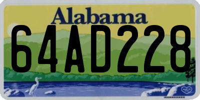 AL license plate 64AD228