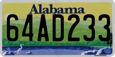 AL license plate 64AD233