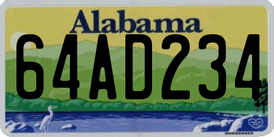 AL license plate 64AD234