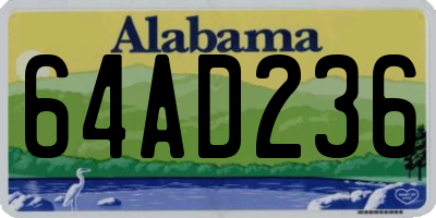 AL license plate 64AD236
