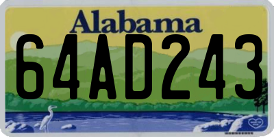 AL license plate 64AD243