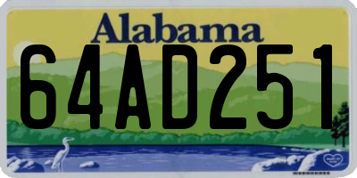 AL license plate 64AD251