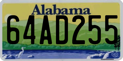 AL license plate 64AD255