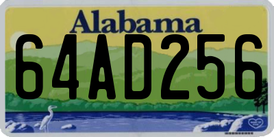 AL license plate 64AD256