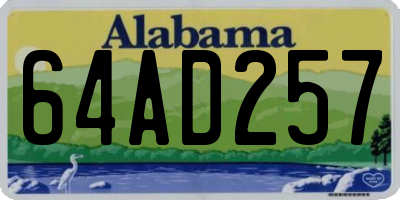 AL license plate 64AD257