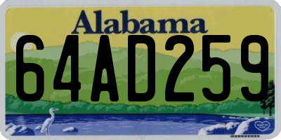 AL license plate 64AD259