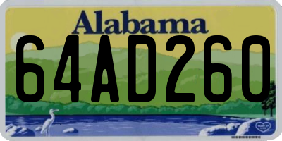 AL license plate 64AD260