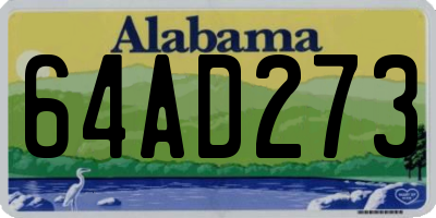 AL license plate 64AD273