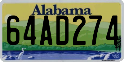 AL license plate 64AD274
