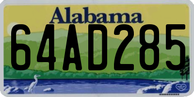 AL license plate 64AD285