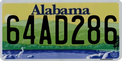 AL license plate 64AD286