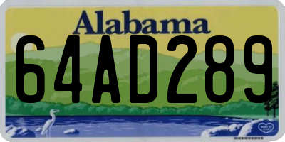 AL license plate 64AD289