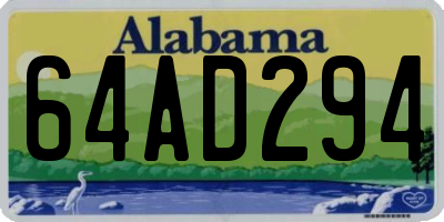AL license plate 64AD294