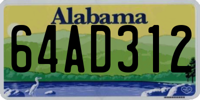 AL license plate 64AD312