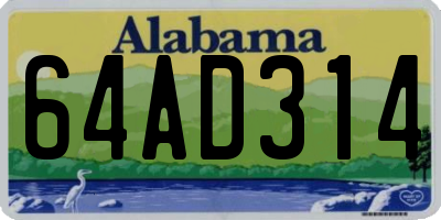 AL license plate 64AD314