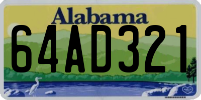 AL license plate 64AD321