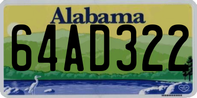 AL license plate 64AD322
