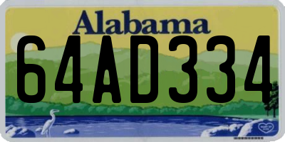 AL license plate 64AD334