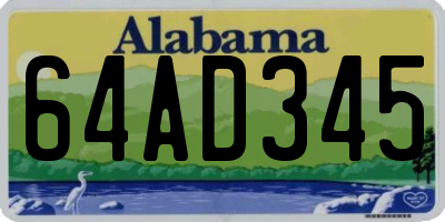 AL license plate 64AD345