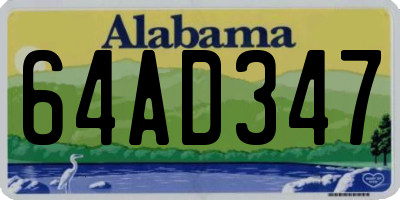 AL license plate 64AD347