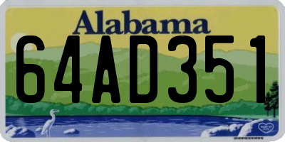 AL license plate 64AD351