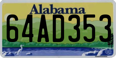 AL license plate 64AD353