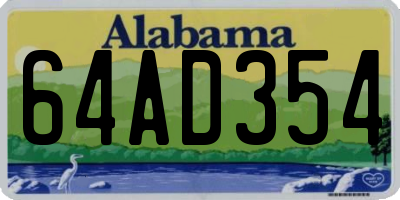 AL license plate 64AD354