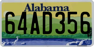 AL license plate 64AD356