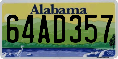 AL license plate 64AD357