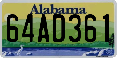 AL license plate 64AD361