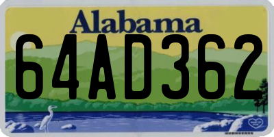 AL license plate 64AD362