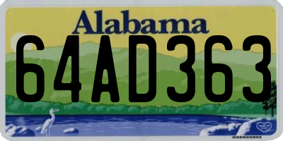 AL license plate 64AD363